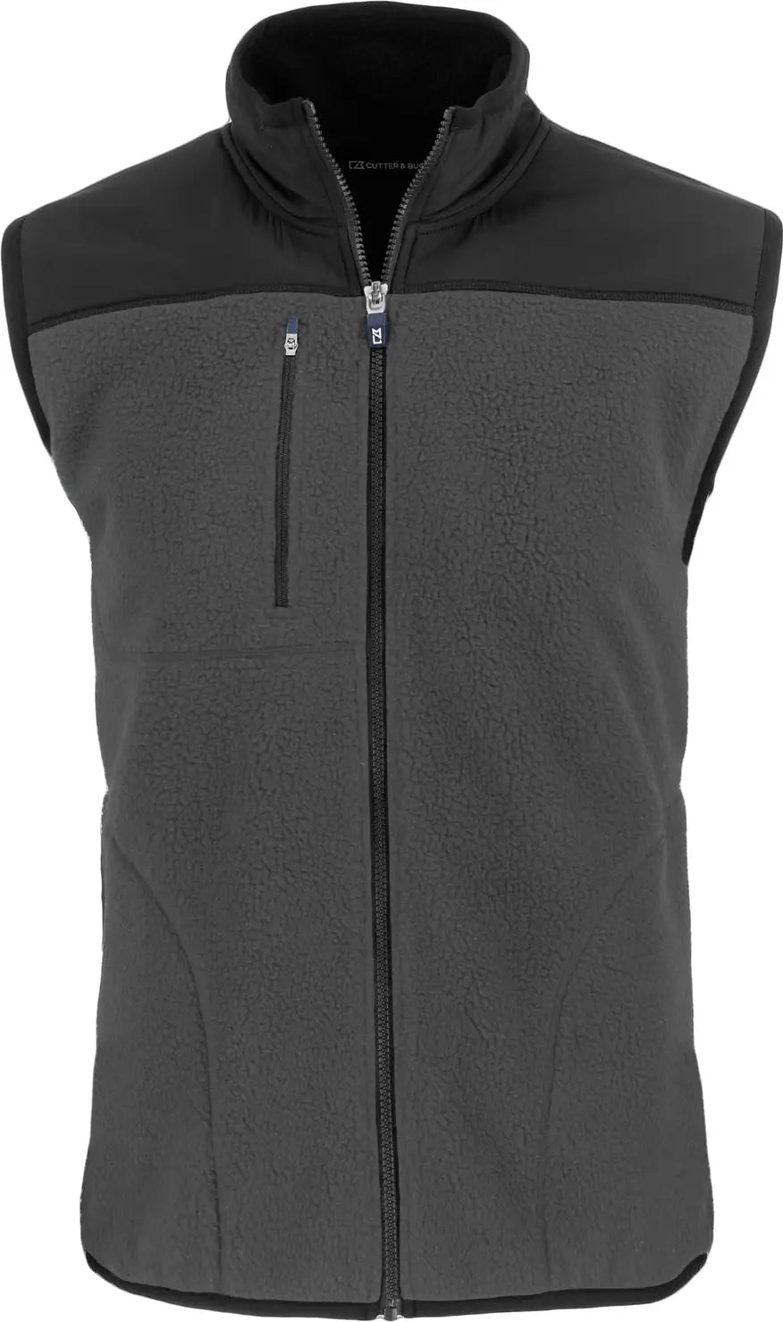 Cutter & Buck Mco00084 Cascade Eco Fleece Mens Vest - Elemental Gray Black
