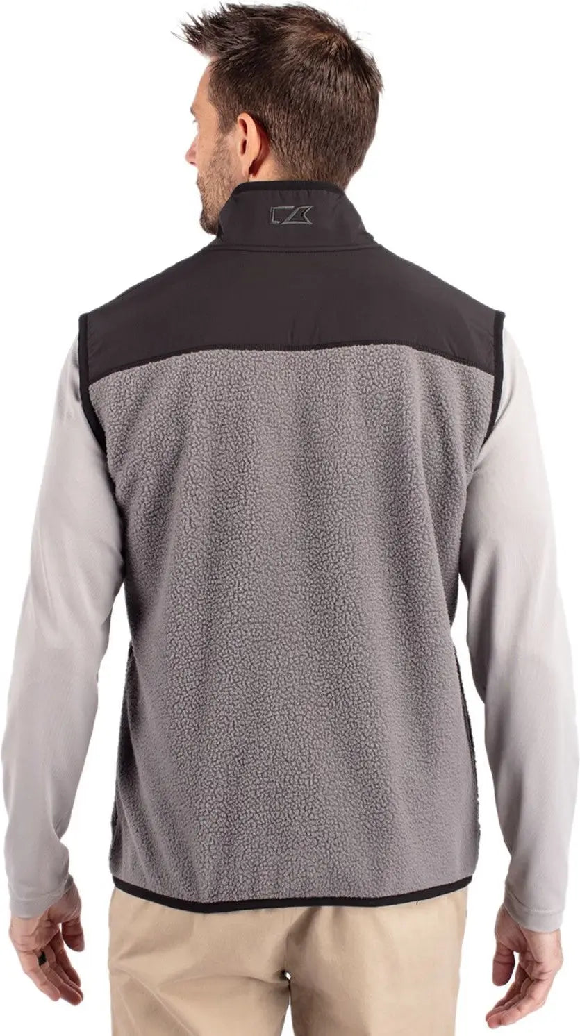 Cutter & Buck Mco00084 Cascade Eco Fleece Mens Vest - Elemental Gray Black