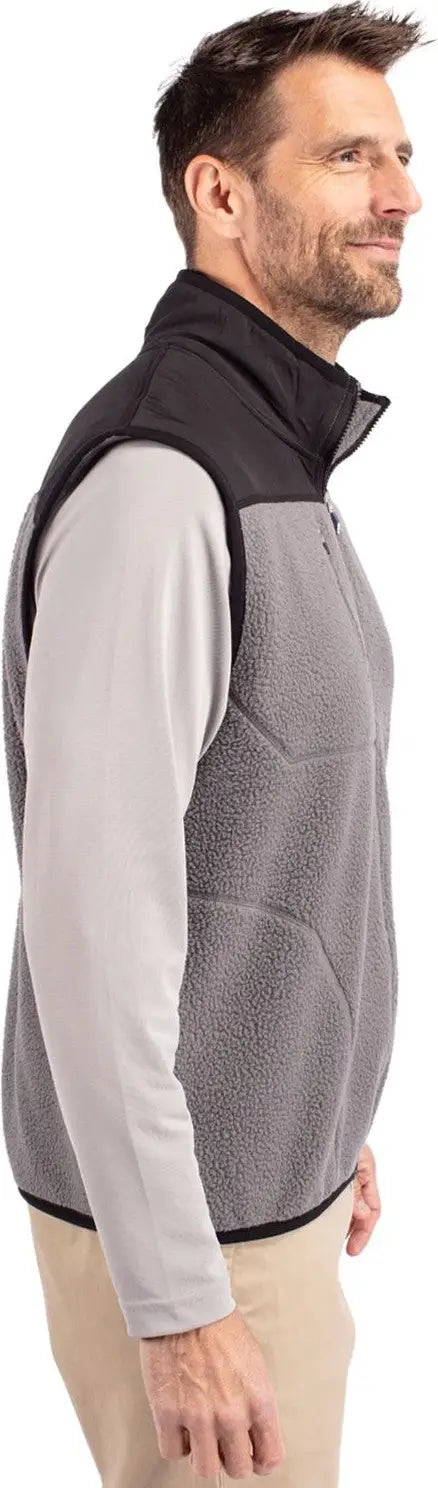 Cutter & Buck Mco00084 Cascade Eco Fleece Mens Vest - Elemental Gray Black