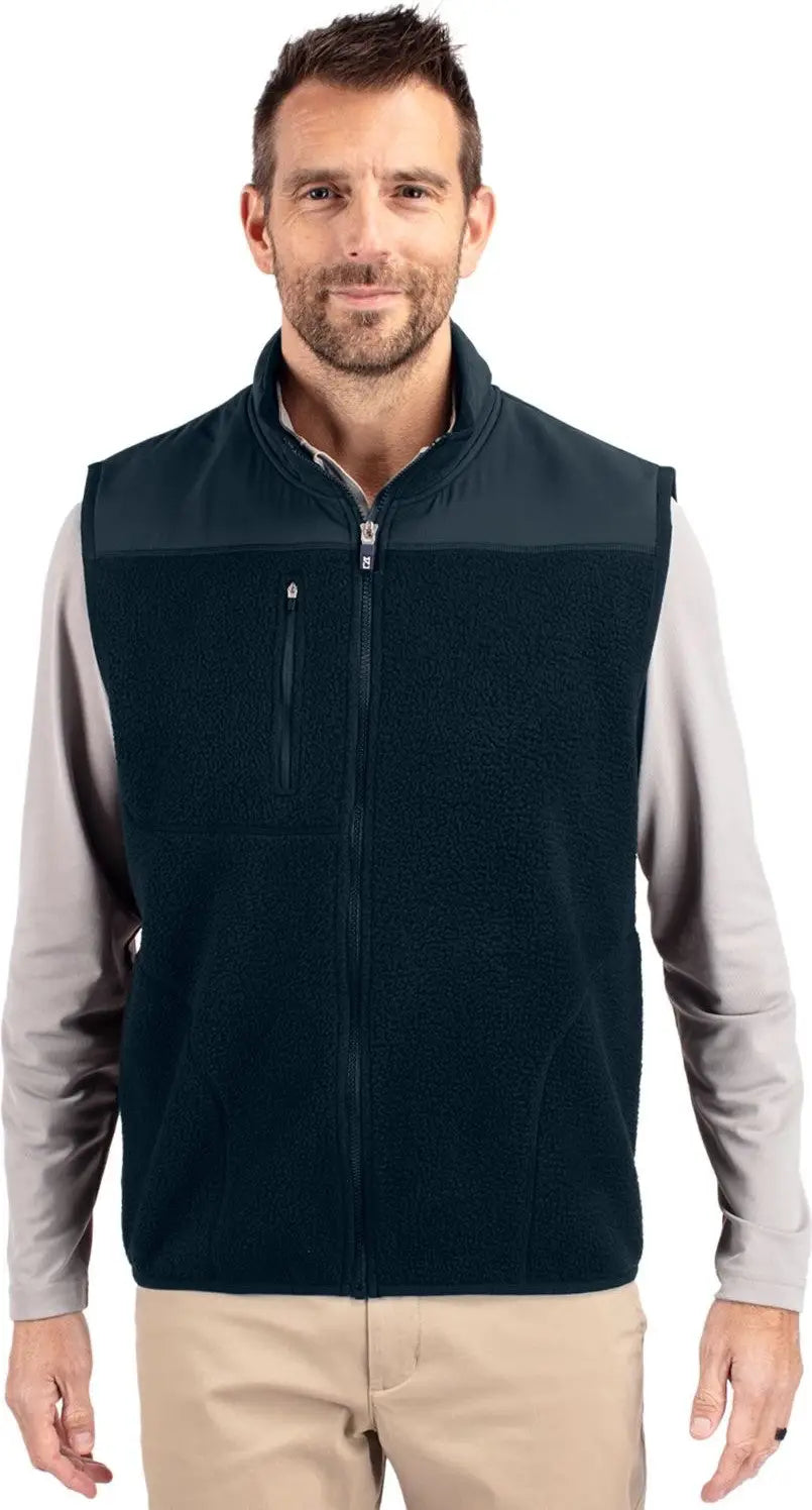 Cutter & Buck Mco00084 Cascade Eco Fleece Mens Vest - Navy Blue - Adult s