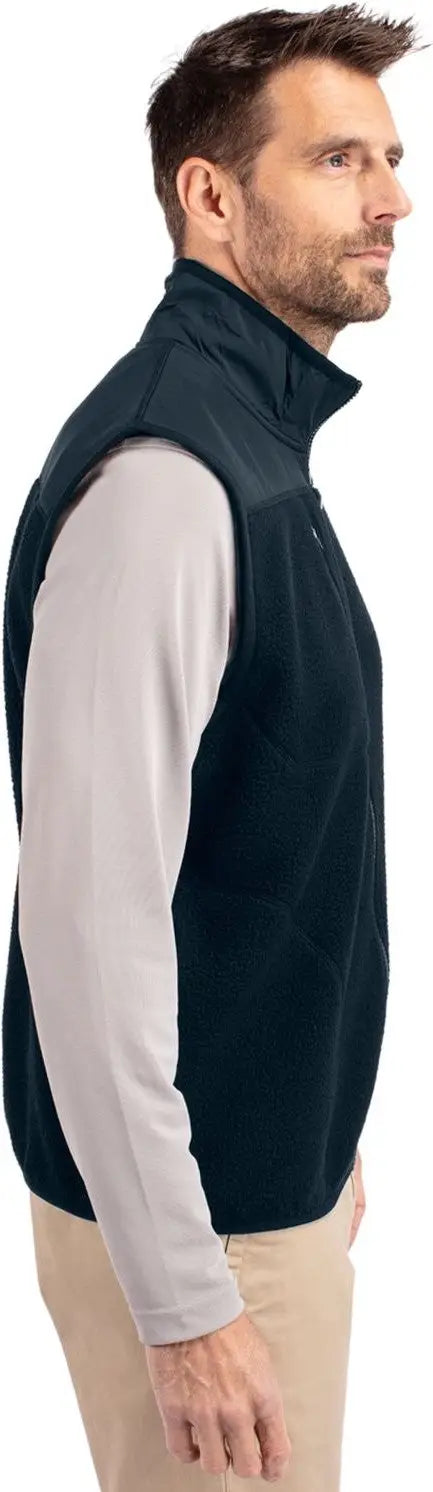 Cutter & Buck Mco00084 Cascade Eco Fleece Mens Vest - Navy Blue