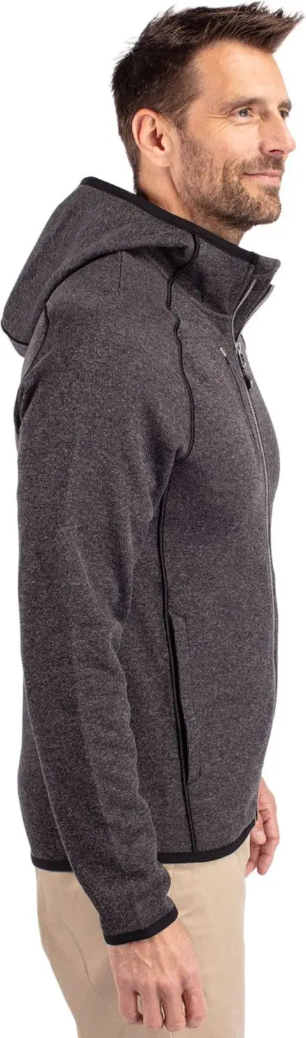 Cutter & Buck Mco00089 Mainsail Full Zip Hooded Mens Jacket - Charcoal Heather