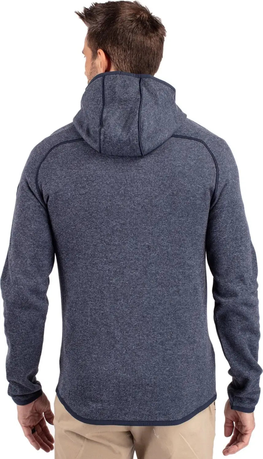 Cutter & Buck Mco00089 Mainsail Full Zip Hooded Mens Jacket - Liberty Navy Heather