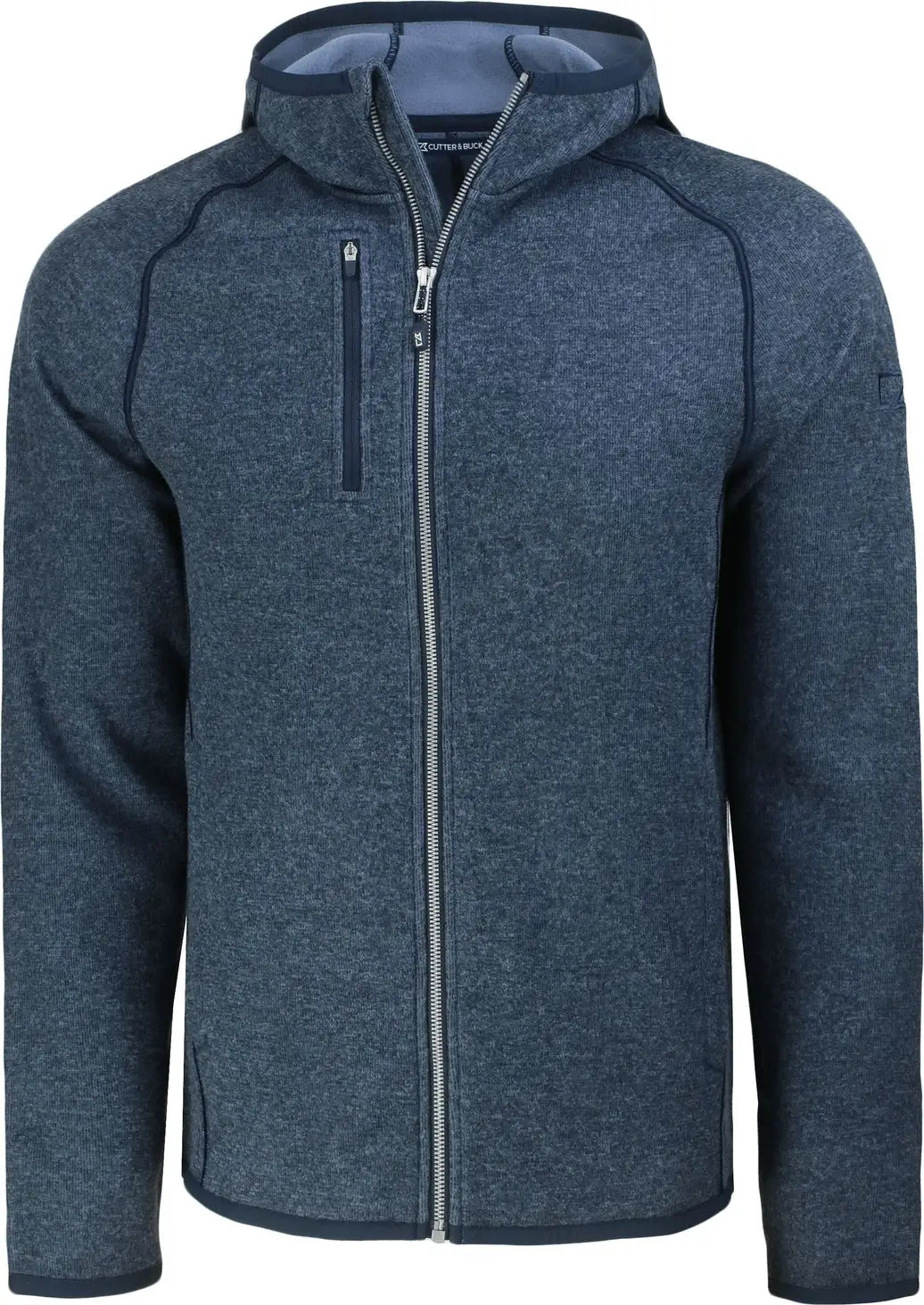 Cutter & Buck Mco00089 Mainsail Full Zip Hooded Mens Jacket - Liberty Navy Heather