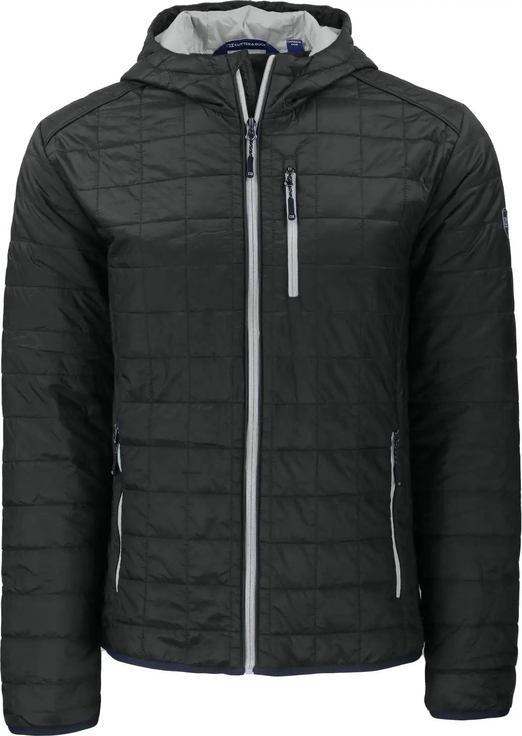 Cutter & Buck Mco00091 Rainier Primaloft Eco Mens Full Zip Hooded Jacket - Black