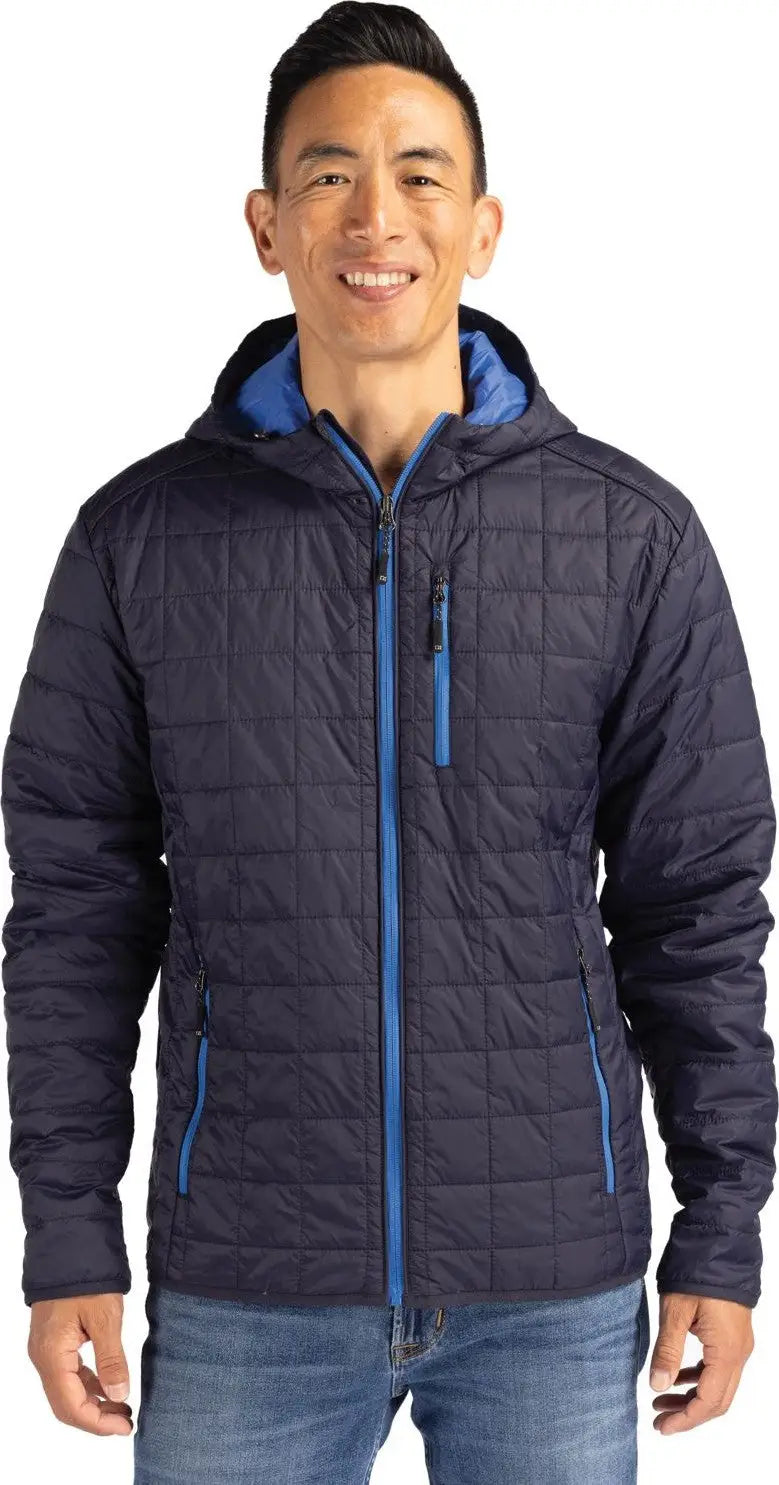 Cutter & Buck Mco00091 Rainier Primaloft Eco Mens Full Zip Hooded Jacket - Dark Navy - Adult s