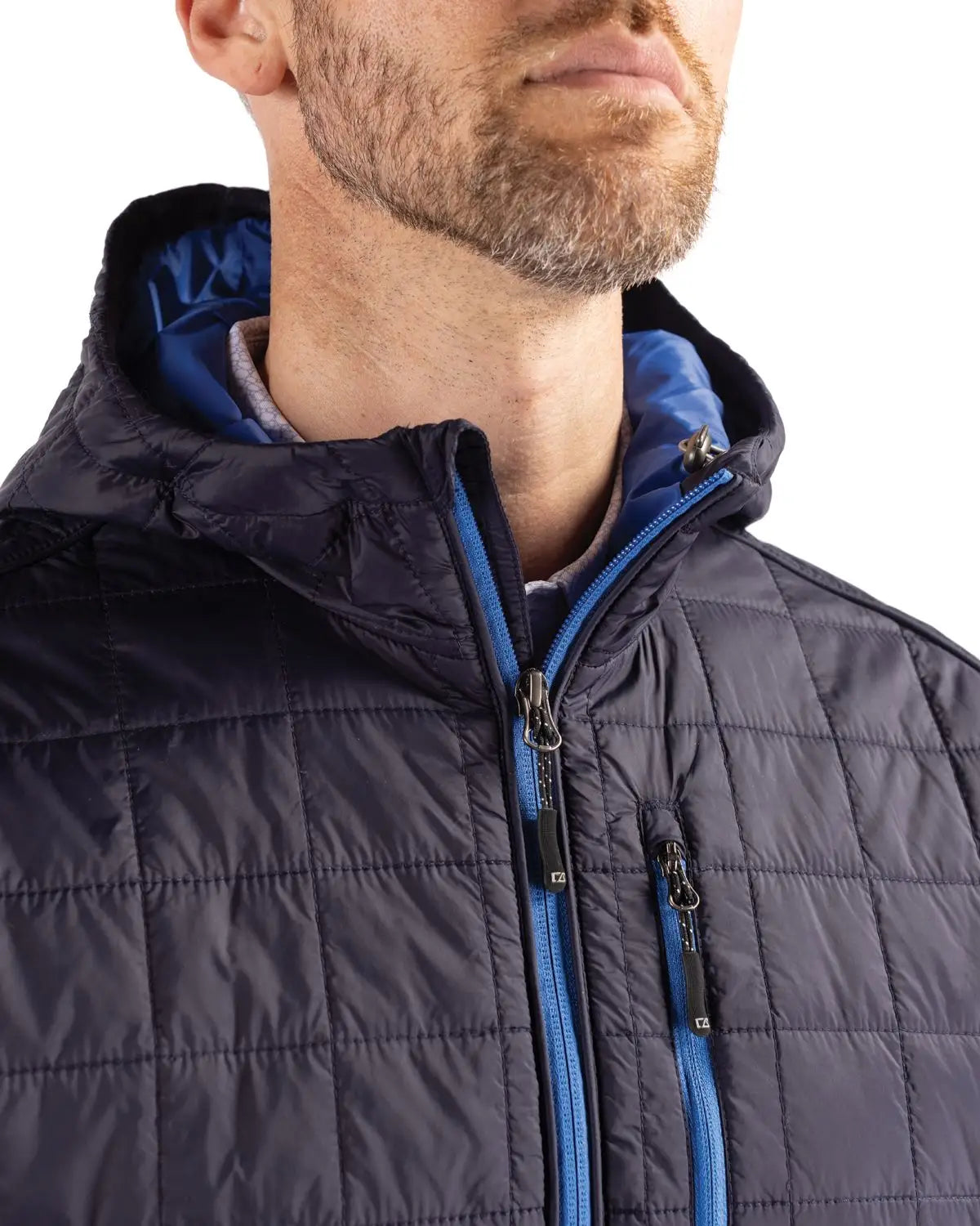 Cutter & Buck Mco00091 Rainier Primaloft Eco Mens Full Zip Hooded Jacket - Dark Navy