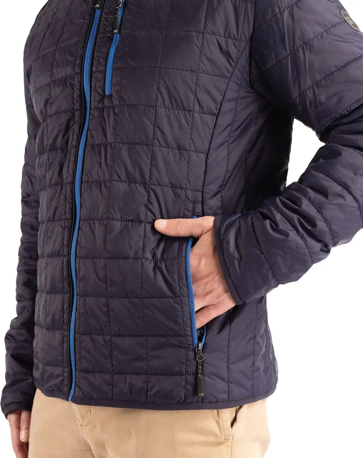 Cutter & Buck Mco00091 Rainier Primaloft Eco Mens Full Zip Hooded Jacket - Dark Navy