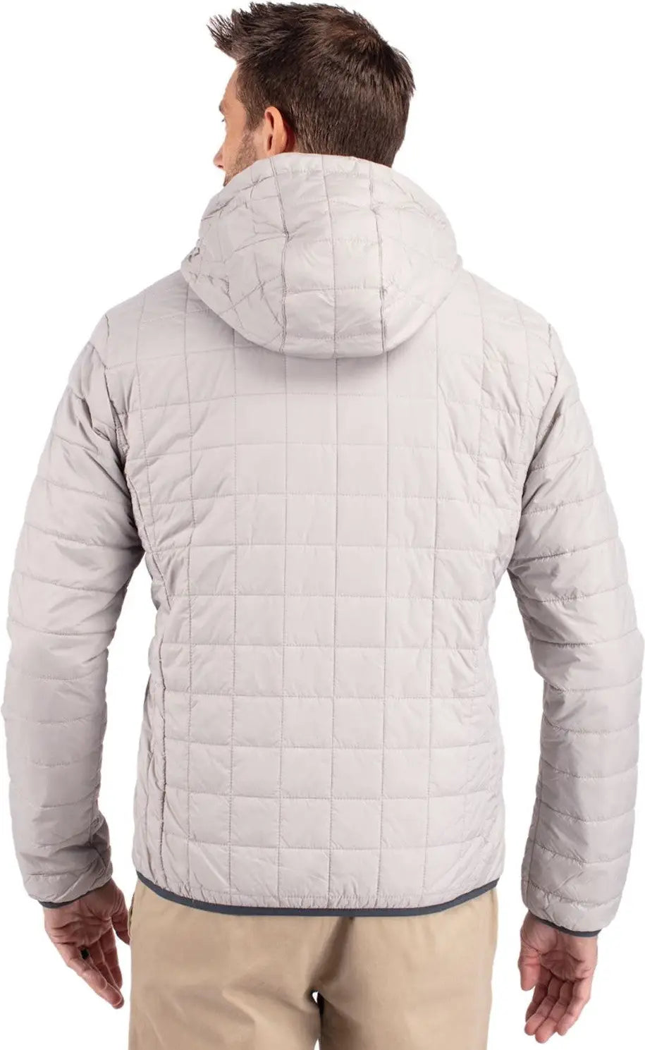Cutter & Buck Mco00091 Rainier Primaloft Eco Mens Full Zip Hooded Jacket - Polished
