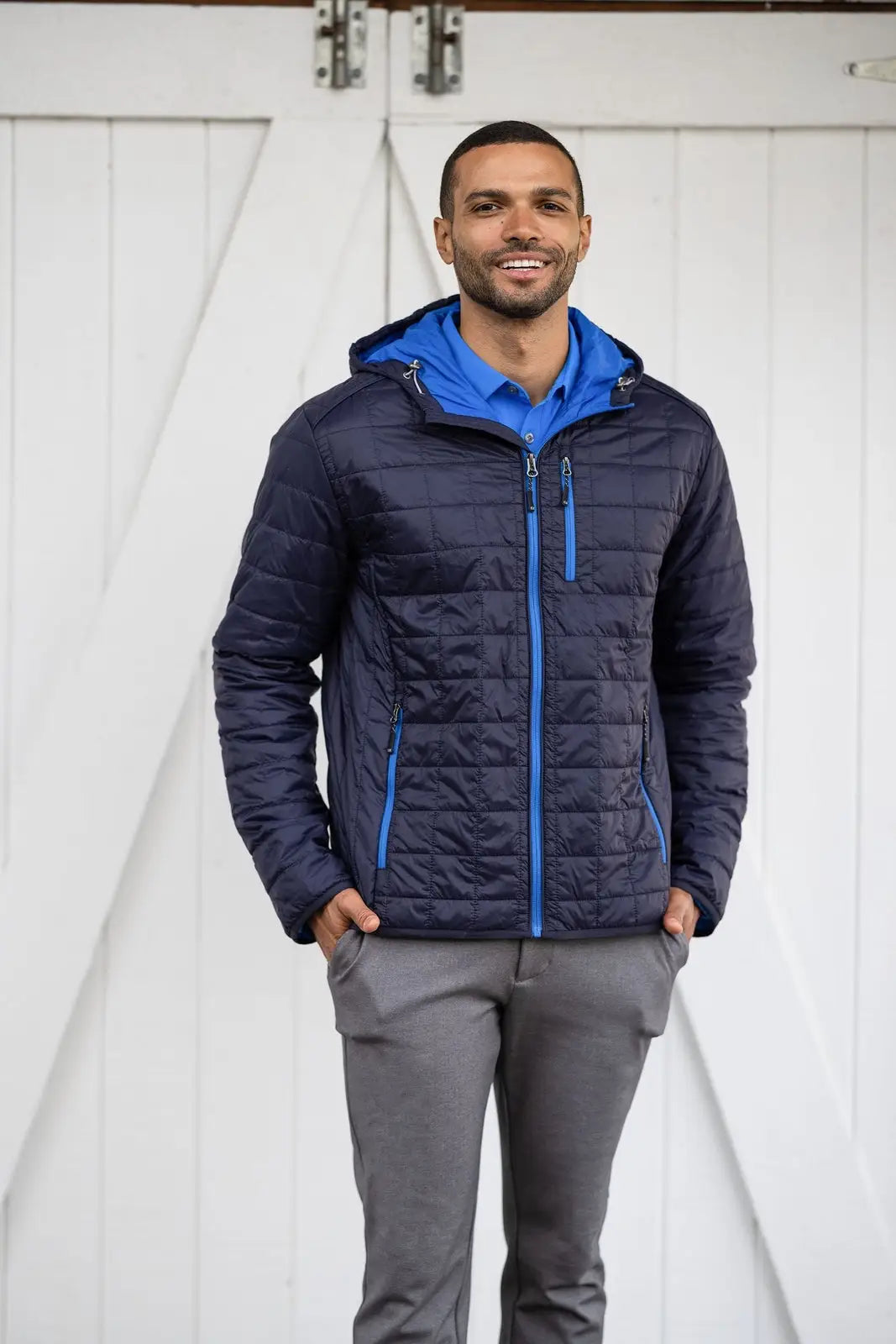 Cutter & Buck Mco00091 Rainier Primaloft Eco Mens Full Zip Hooded Jacket - Dark Navy