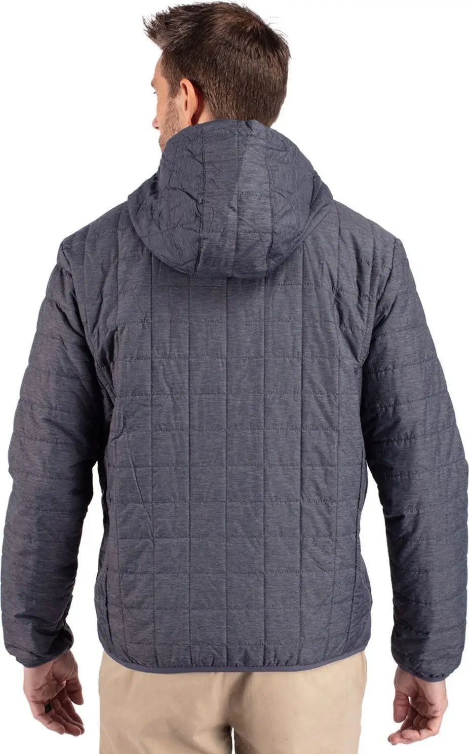 Cutter & Buck Mco00091 Rainier Primaloft Eco Mens Full Zip Hooded Jacket - Anthracite Melange