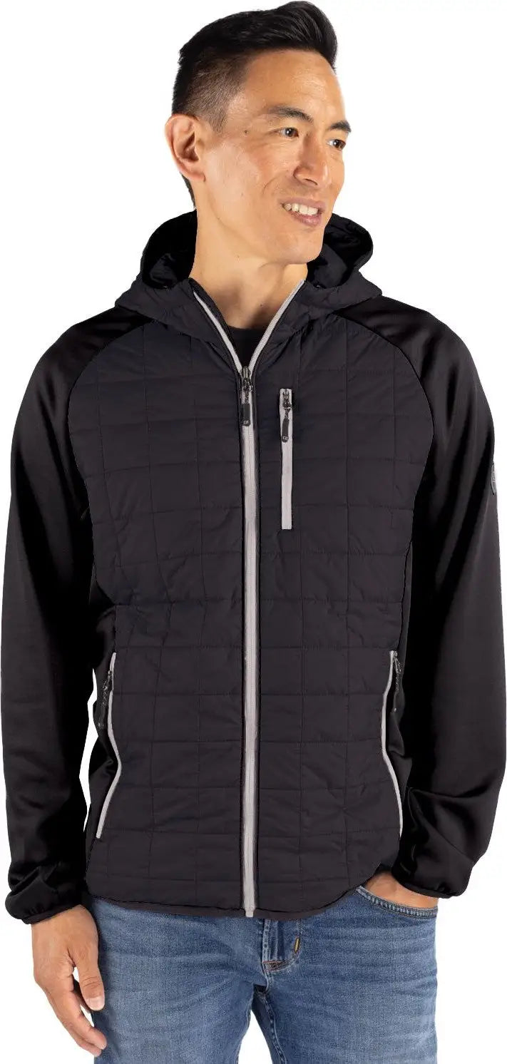Cutter & Buck Mco00092 Rainier Primaloft Mens Eco Full Zip Hybrid Jacket - Black - Adult s