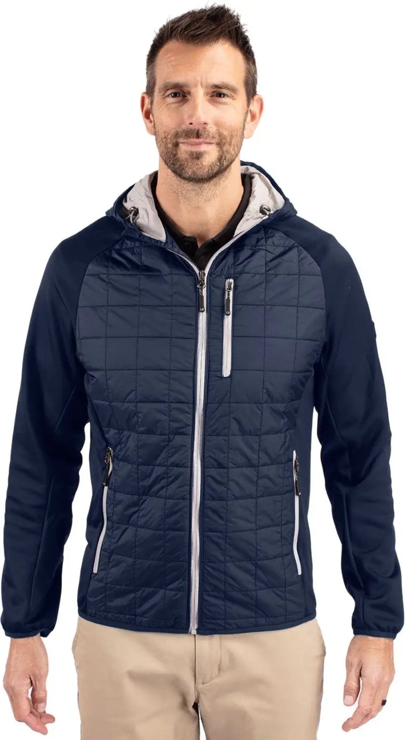 Cutter & Buck Mco00092 Rainier Primaloft Mens Eco Full Zip Hybrid Jacket - Dark Navy - Adult s