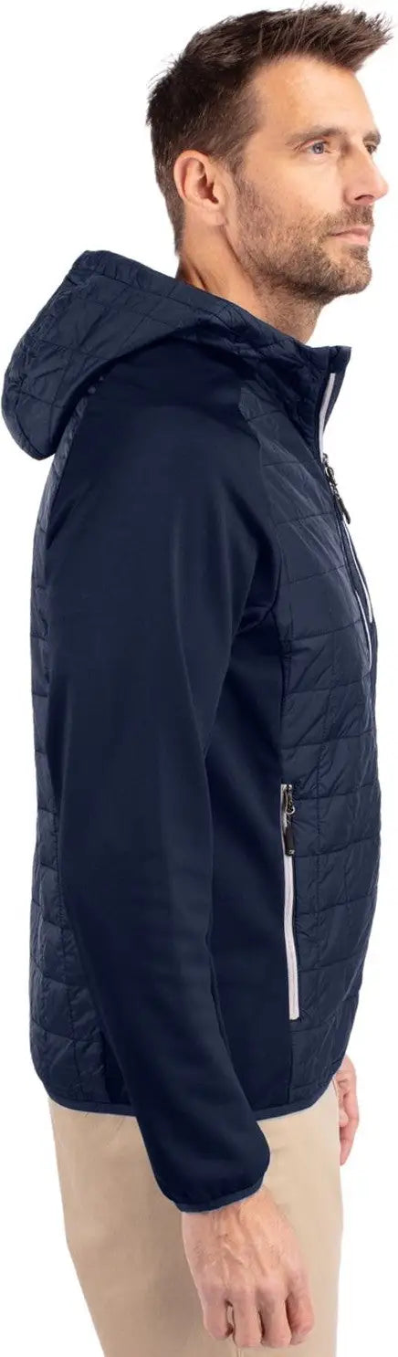 Cutter & Buck Mco00092 Rainier Primaloft Mens Eco Full Zip Hybrid Jacket - Dark Navy