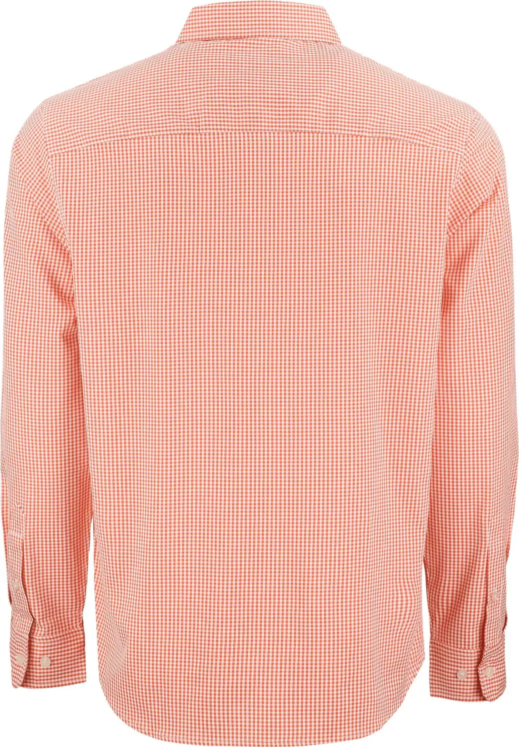 Cutter & Buck Mcw00236 Skyline Epic Confidence Recycled Gingham Mens Long Sleeve Dress Shirt - College Orange White