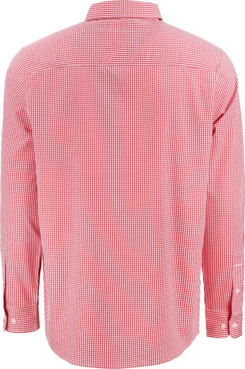 Cutter & Buck Mcw00236 Skyline Epic Confidence Recycled Gingham Mens Long Sleeve Dress Shirt - Red White - Red/white