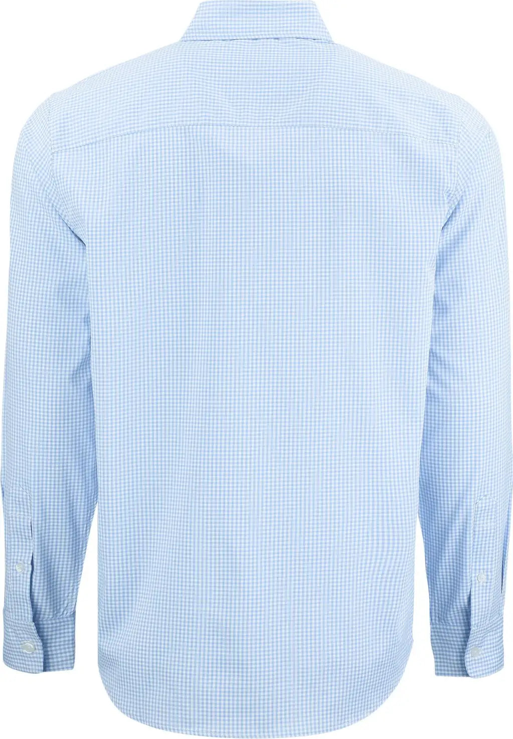 Cutter & Buck Mcw00236 Skyline Epic Confidence Recycled Gingham Mens Long Sleeve Dress Shirt - Atlas White