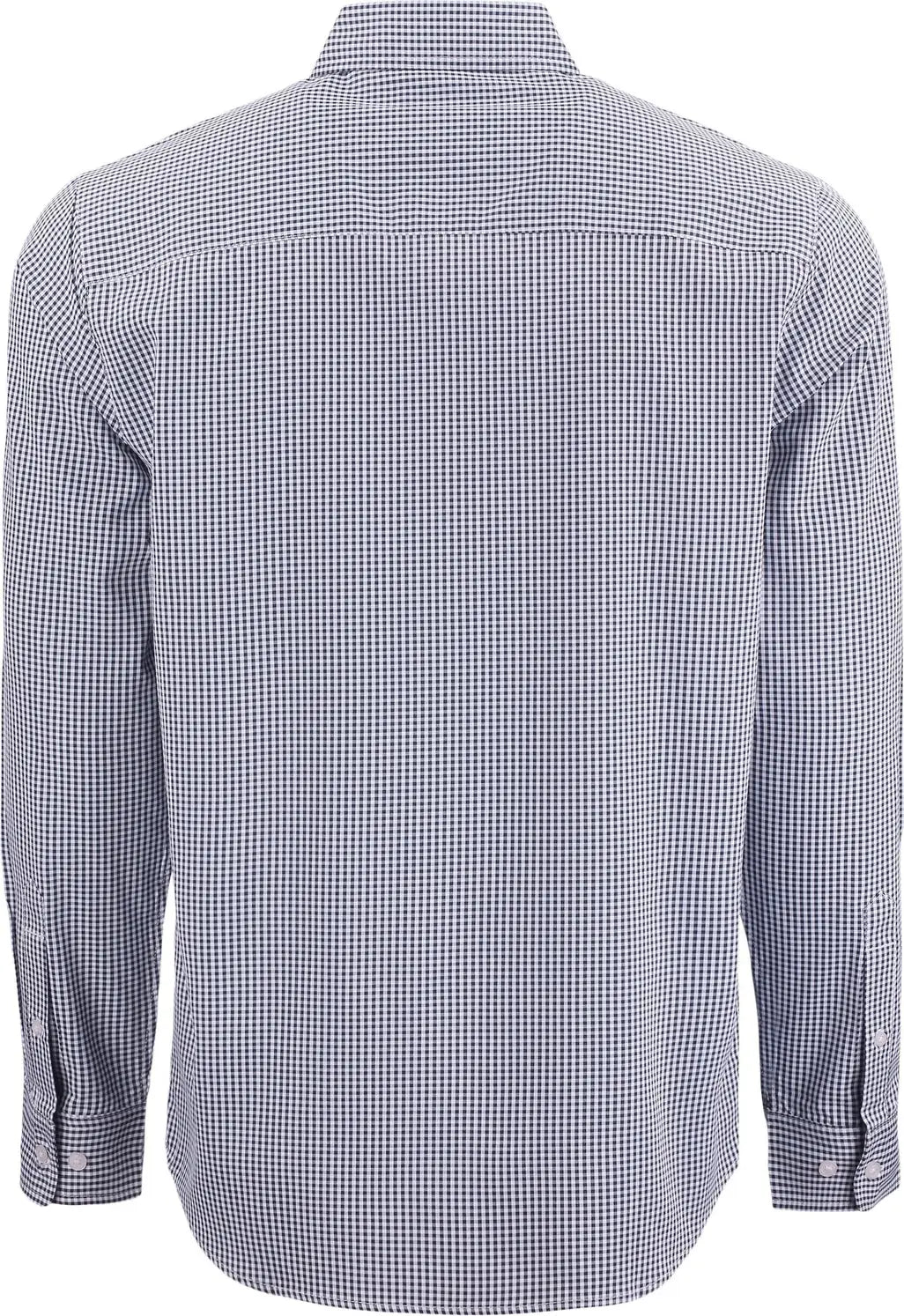 Cutter & Buck Mcw00236 Skyline Epic Confidence Recycled Gingham Mens Long Sleeve Dress Shirt - Navy Blue White