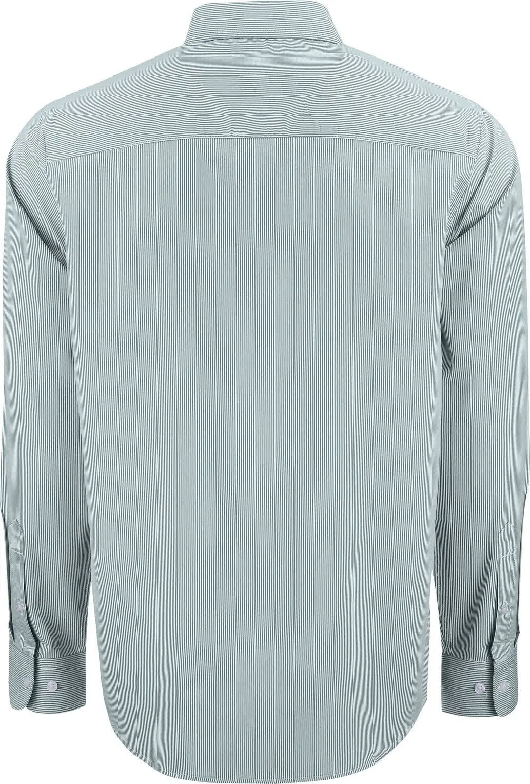 Cutter & Buck Mcw00237 Skyline Epic Confidence Recycled Pinstripe Mens Long Sleeve Dress Shirt - Hunter White