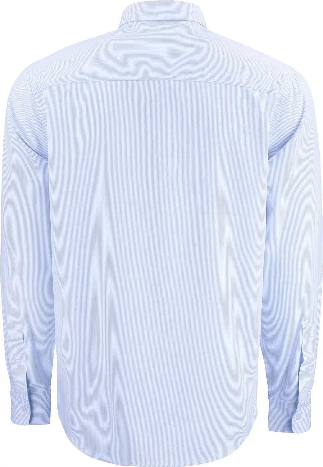 Cutter & Buck Mcw00237 Skyline Epic Confidence Recycled Pinstripe Mens Long Sleeve Dress Shirt - Pale Blue White