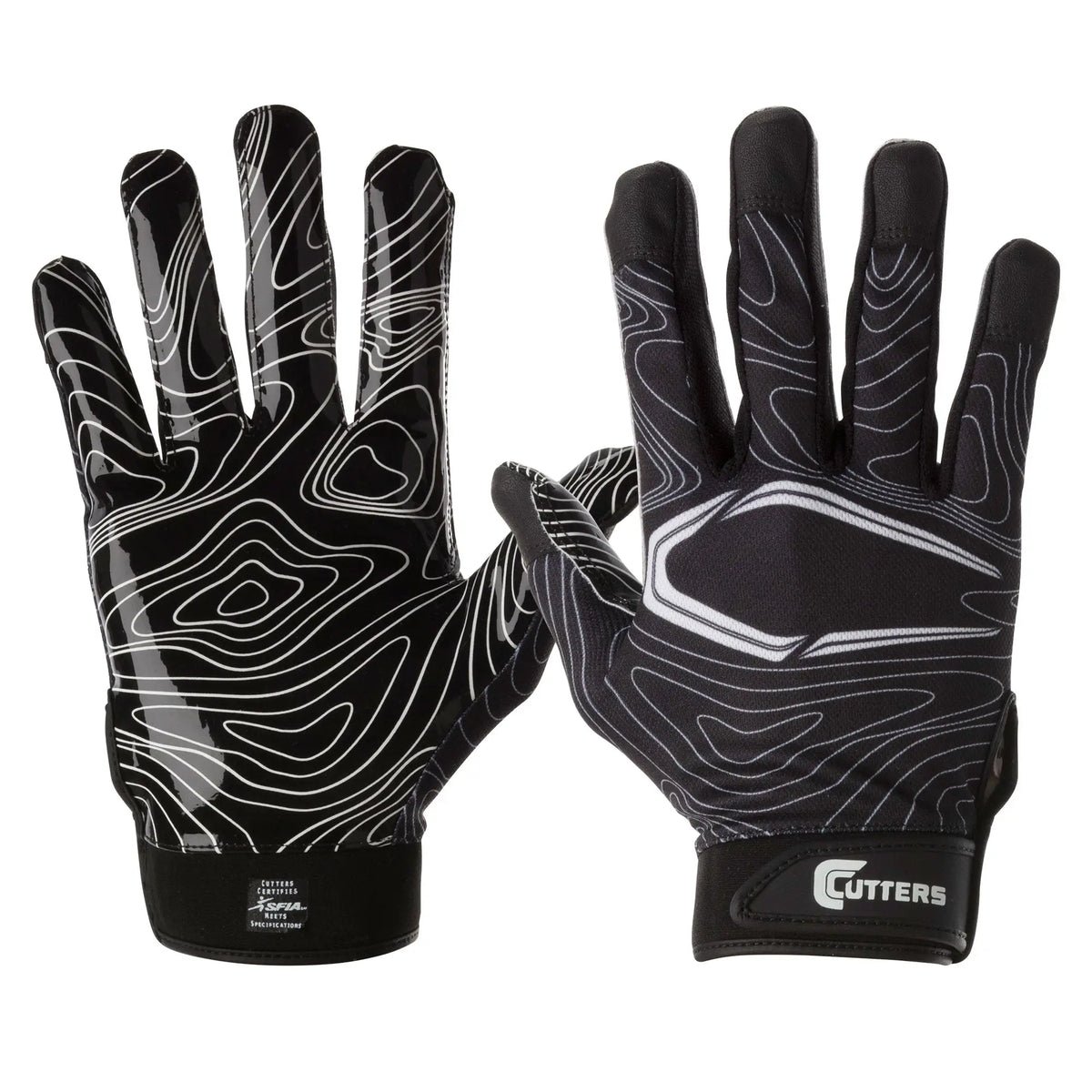 Cutters S150 Game Day Receiver Glvs White Topo - Black - Xs
