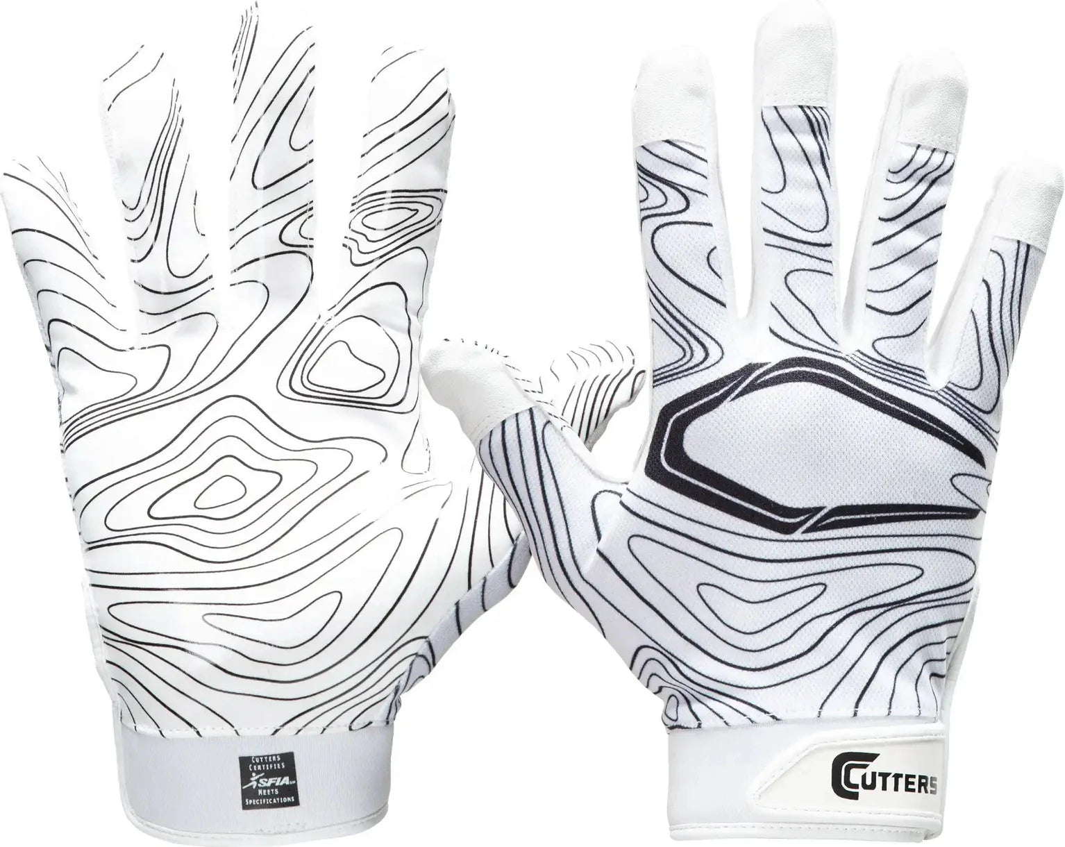 Cutters S150 Game Day Receiver Glvs White Topo - Xs