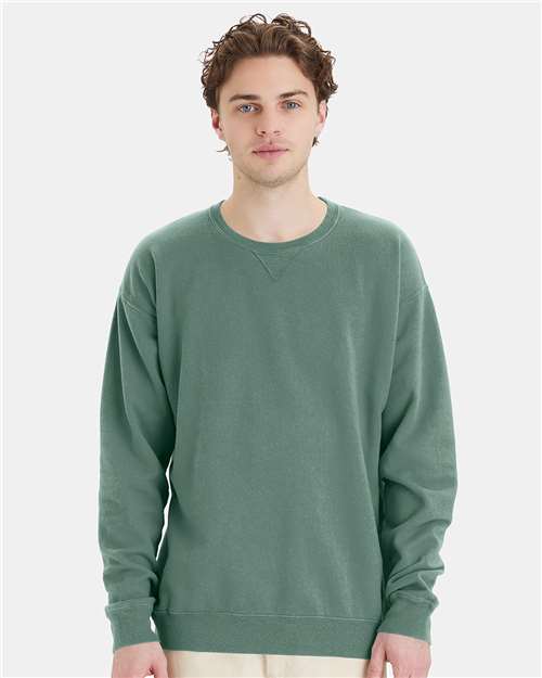 Cypress Green Garment-Dyed Crewneck Sweatshirt - GDH400