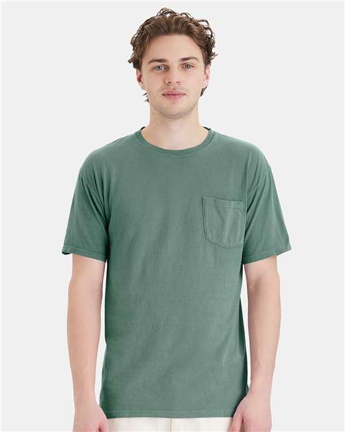 Cypress Green Garment-Dyed Pocket T-Shirt - GDH150
