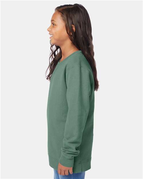 Cypress Green Garment-Dyed Youth Crewneck Sweatshirt - GDH475