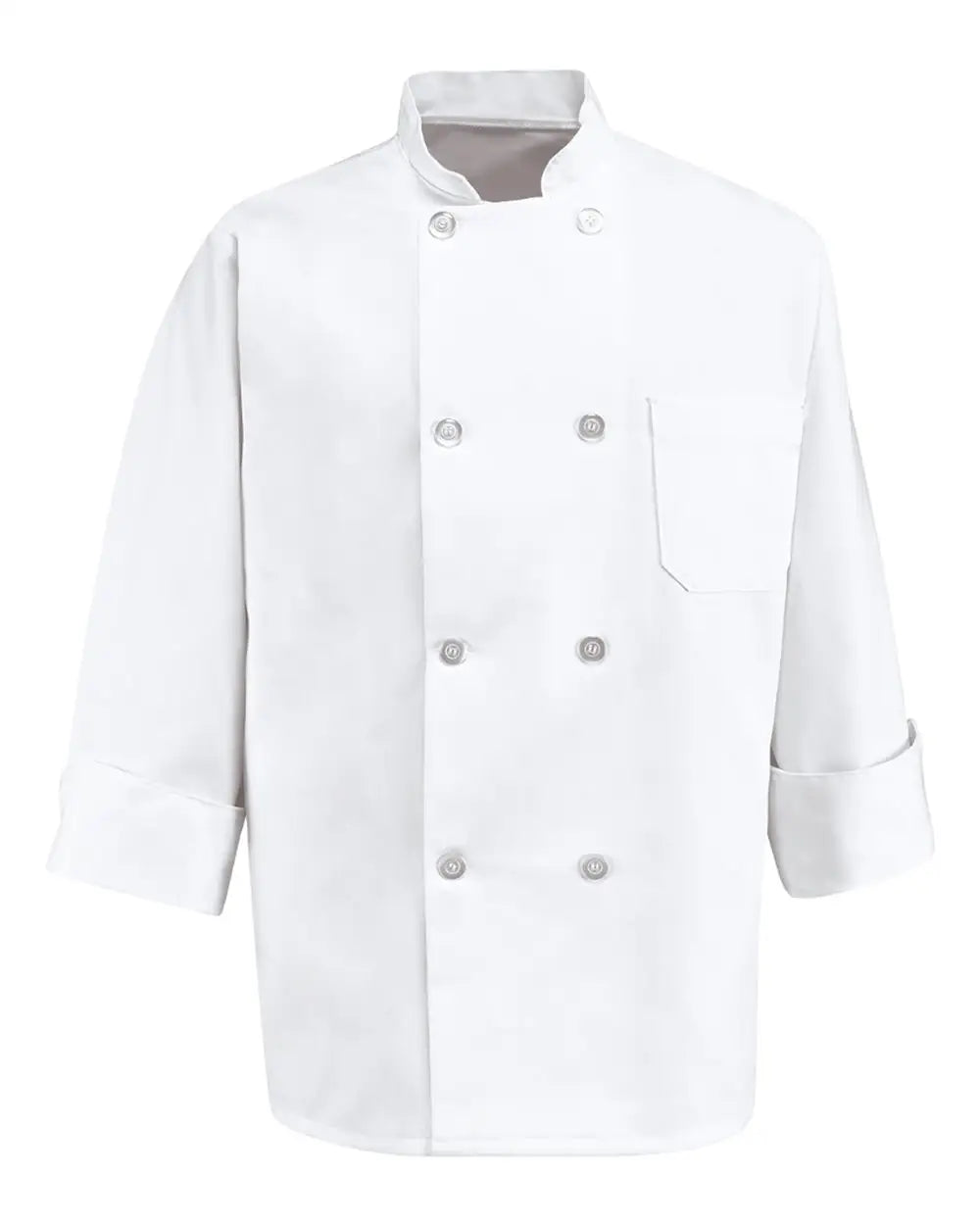 Chef Designs 0403 Eight Pearl Button Coat - White / Xs