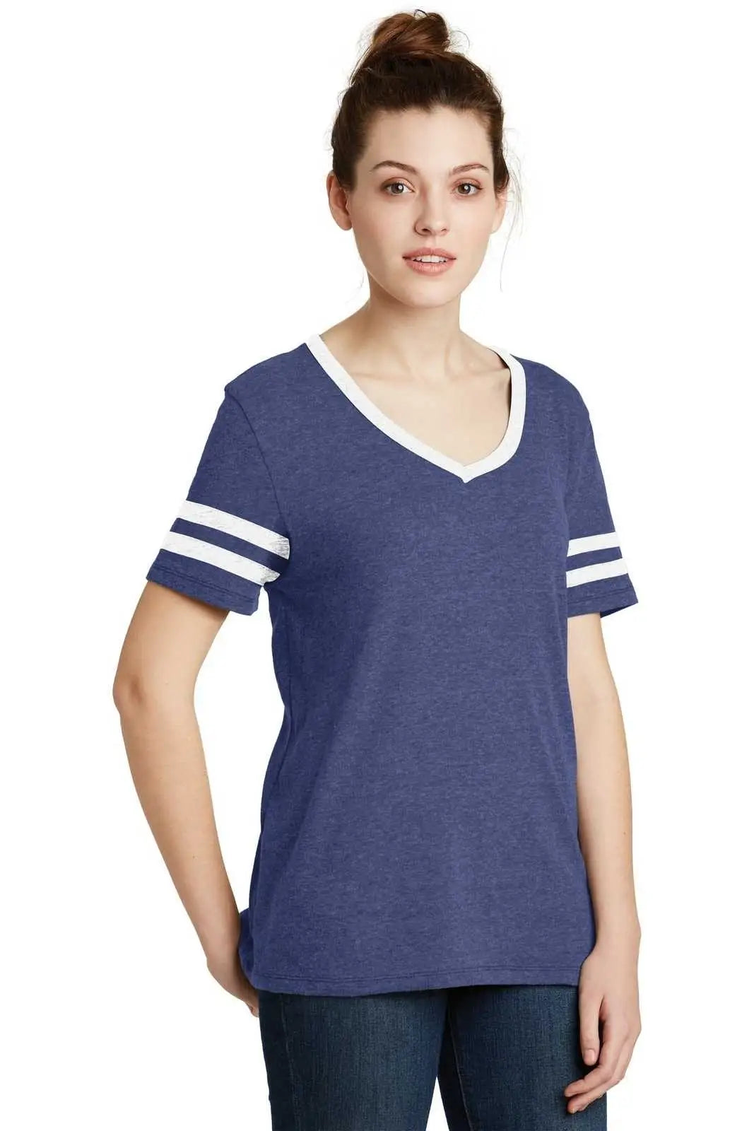 Alternative Aa5058 Women’s Varsity Vintage 50/50 Tee - Royal White