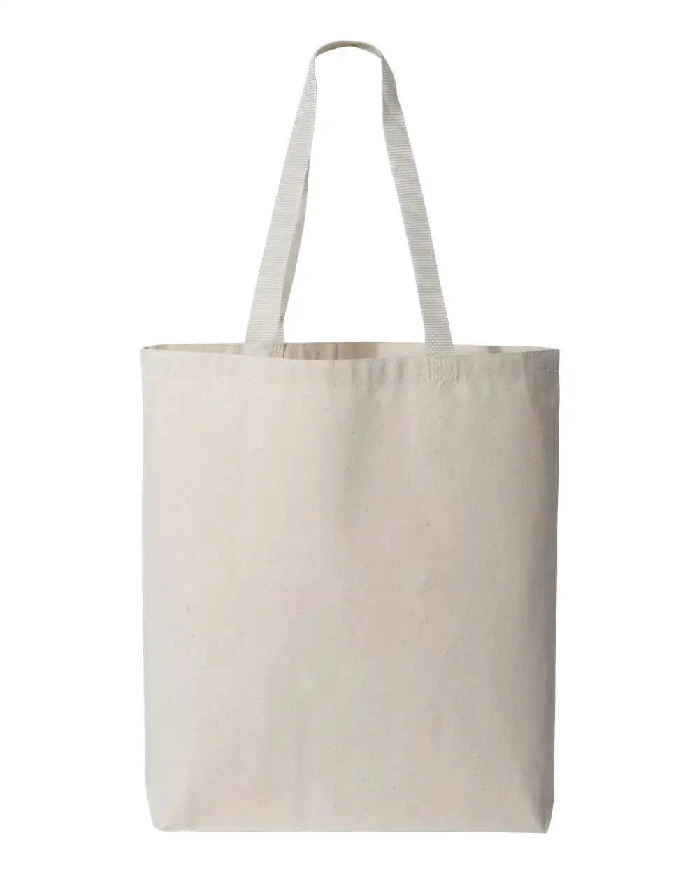 Q-tees Q4400 11l Canvas Tote with Contrast-color Handles - Natural - Ivory / one Size Fits Most