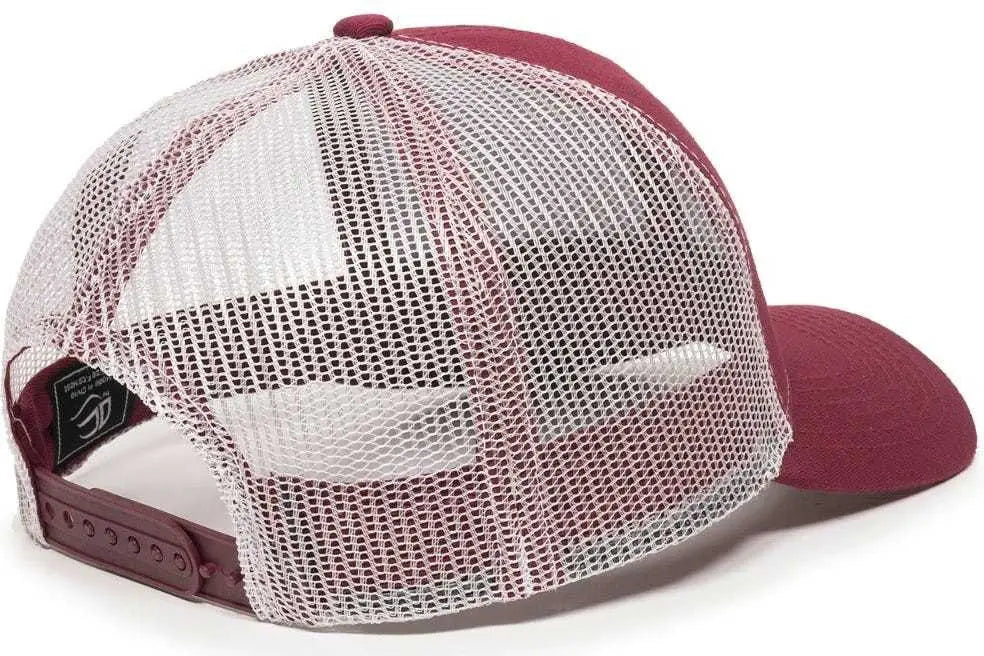 Oc Sports Mbw-600 Team Adjustable Mesh Back Ball Cap - Maroon White - 6 7/8’’ - 7 1/2’’
