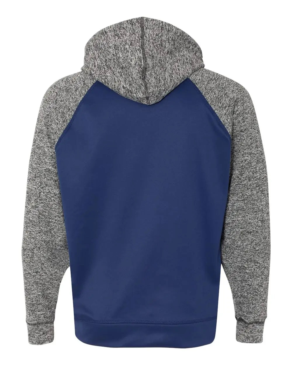 J. America 8612 Colorblocked Cosmic Fleece Hooded Sweatshirt - Navy Charcoal Fleck