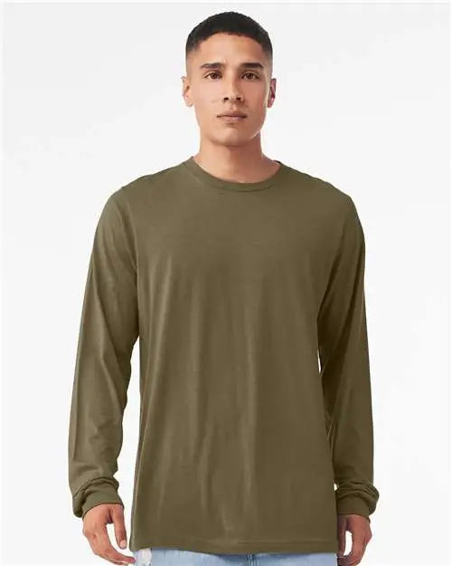 Bella + Canvas 3501cvc Heather Cvc Long Sleeve Tee - Olive