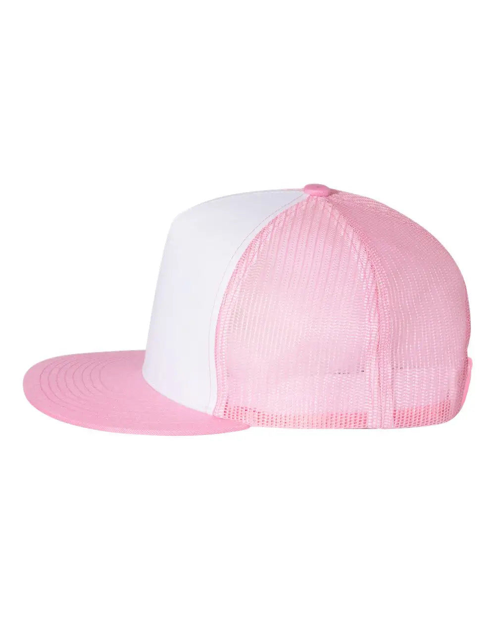 Yp Classics 6006 Five-panel Classic Trucker Cap - Pink White - one Size Fits Most