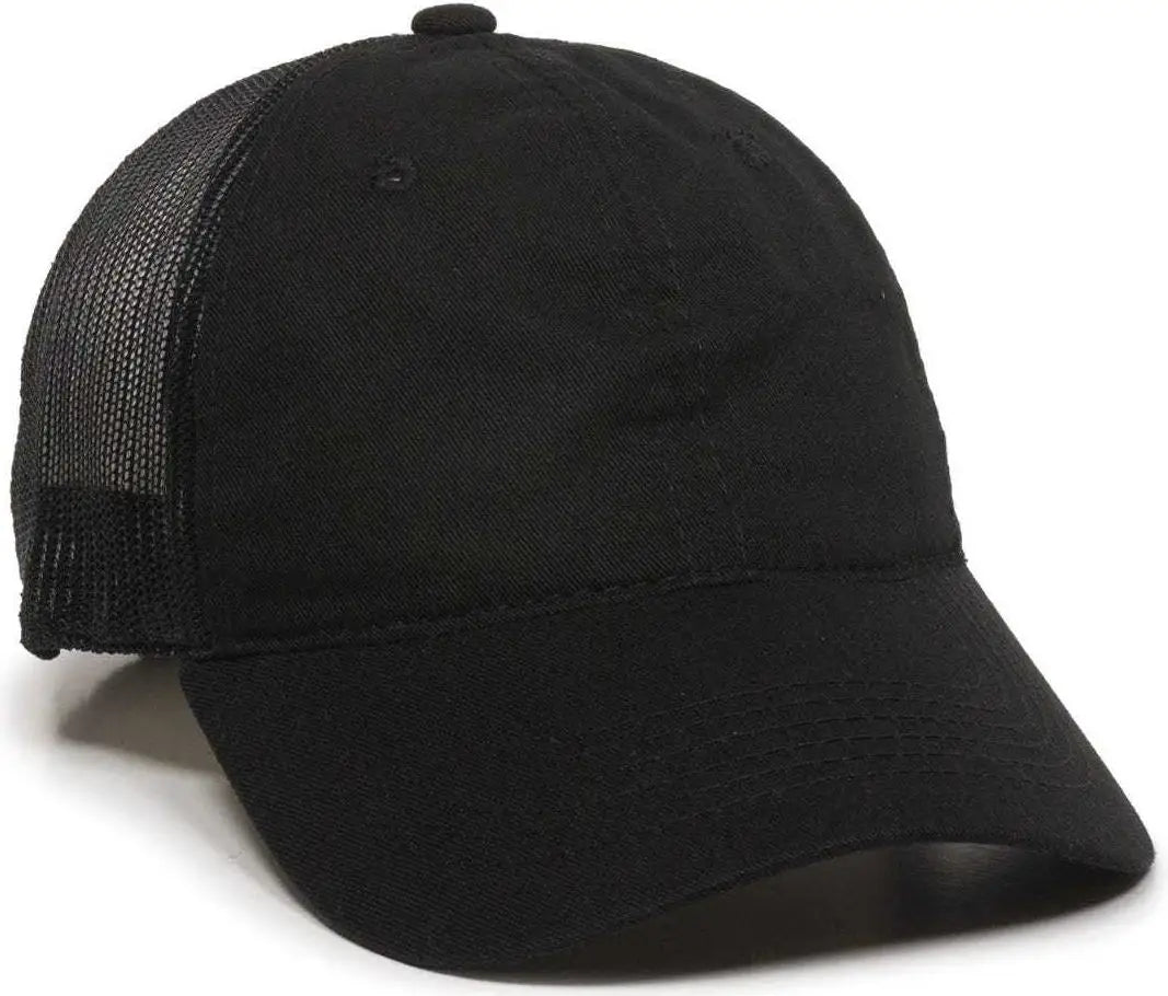 Oc Sports Fwt-130 Garment Wash Mesh Back Baseball Cap - Black - 6 7/8’’ - 7 1/2’’