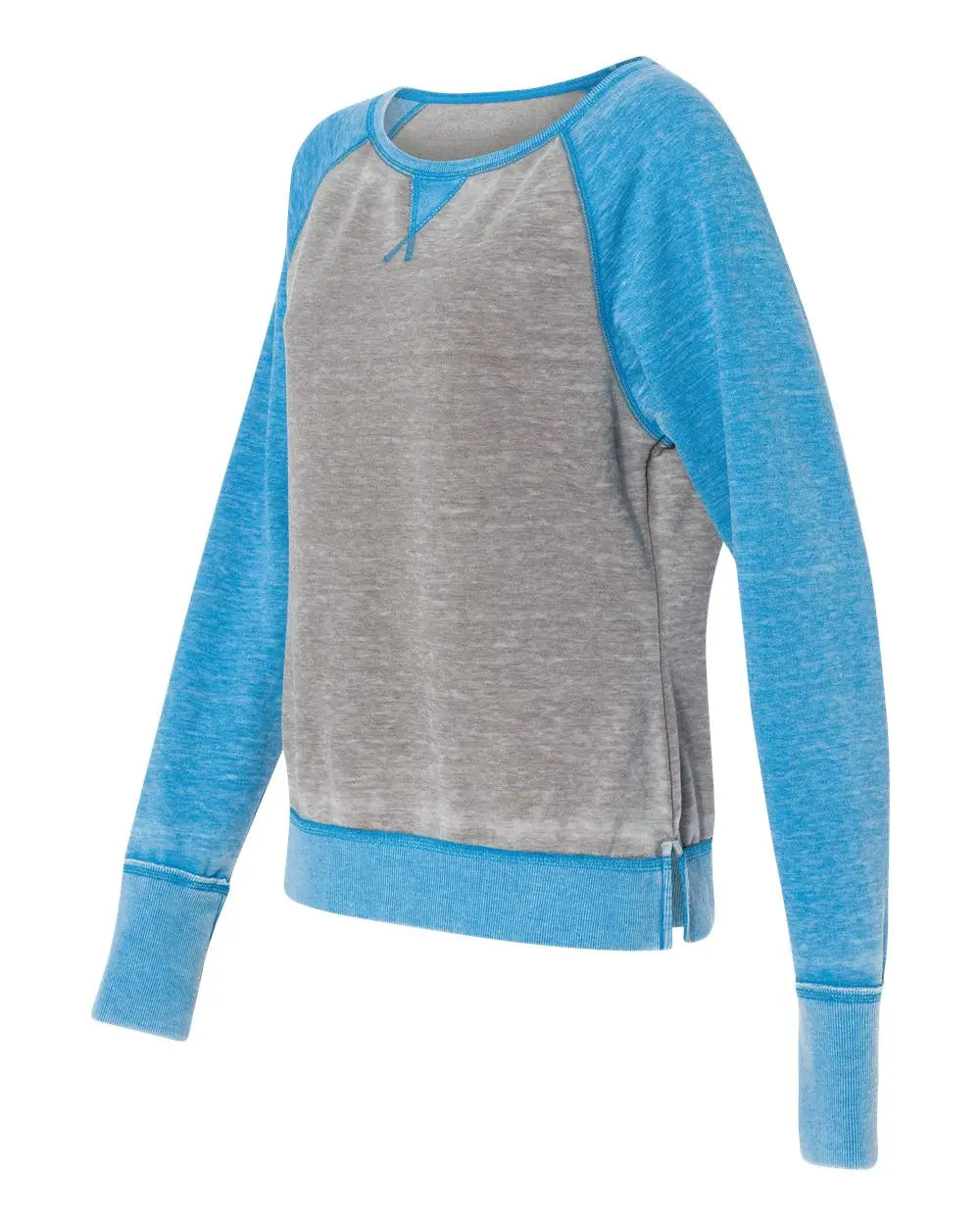 J. America 8927 Women’s Zen Fleece Raglan Sweatshirt - Cement Oceanberry - Cement/ / Ladies s