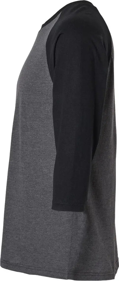 American Apparel 2003cvc Cvc Three-quarter Sleeve Tee - Heather Charcoal Black