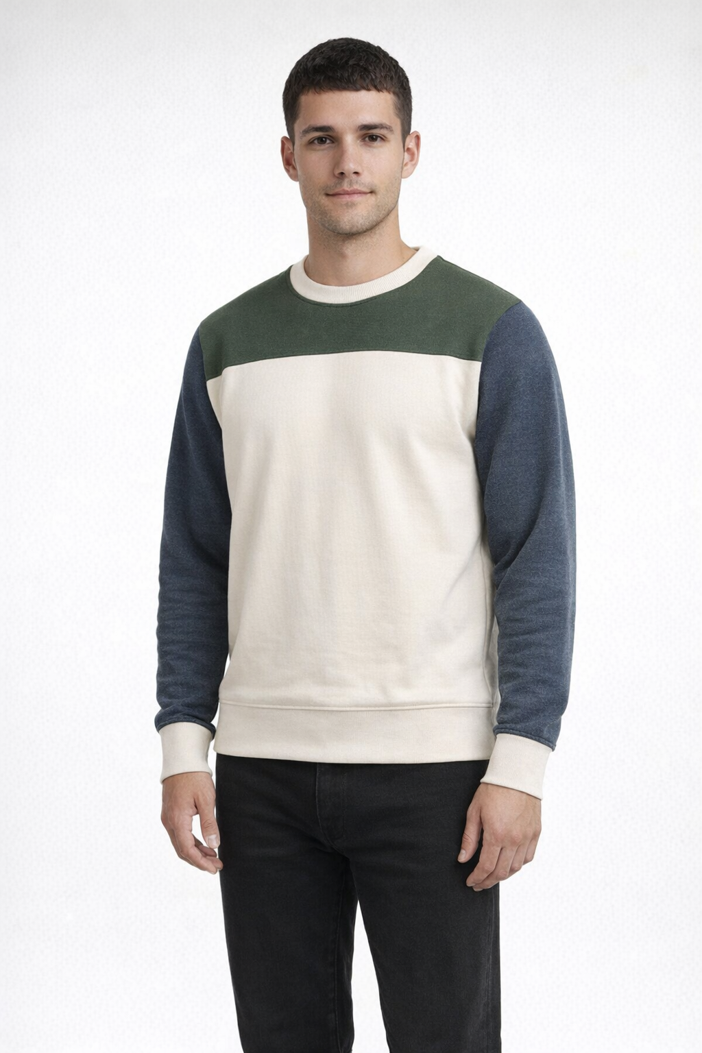 Vintage Olive UNISEX COLORBLOCK CREW