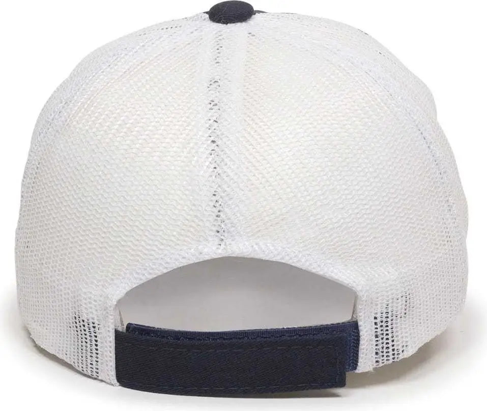Oc Sports Fwt-130 Garment Wash Mesh Back Baseball Cap - True Navy White - 6 3/8’’ - 7’’