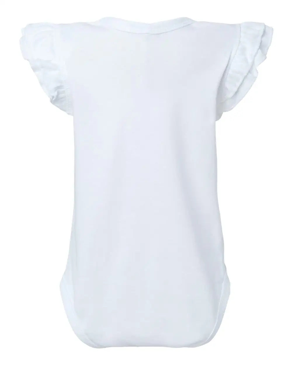 Rabbit Skins 4439 Infant Flutter Sleeve Baby Rib Bodysuit - White - 6m