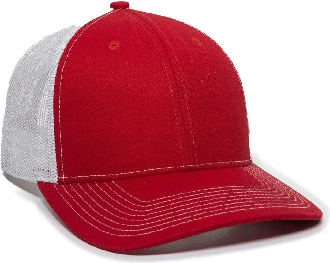 Oc Sports Oc771 Adjustable Mesh Back Cap - Red White - 6 3/8’’ - 7’’
