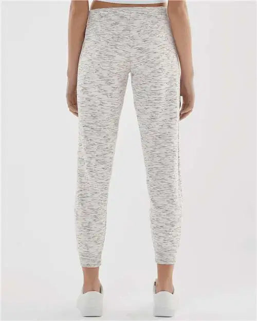 J. America 8675 Women’s Mélange Fleece Joggers - White