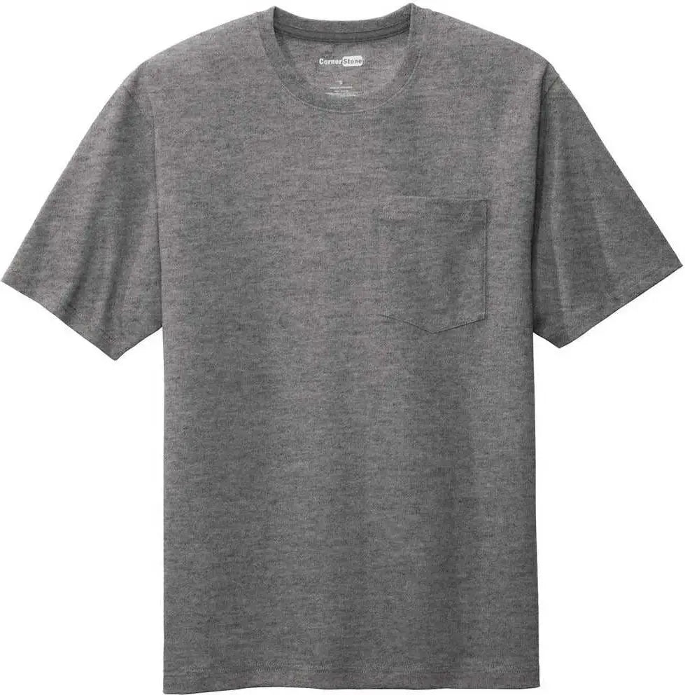 Cornerstone Cs430 Workwear Pocket Tee - Heathered Charcoal