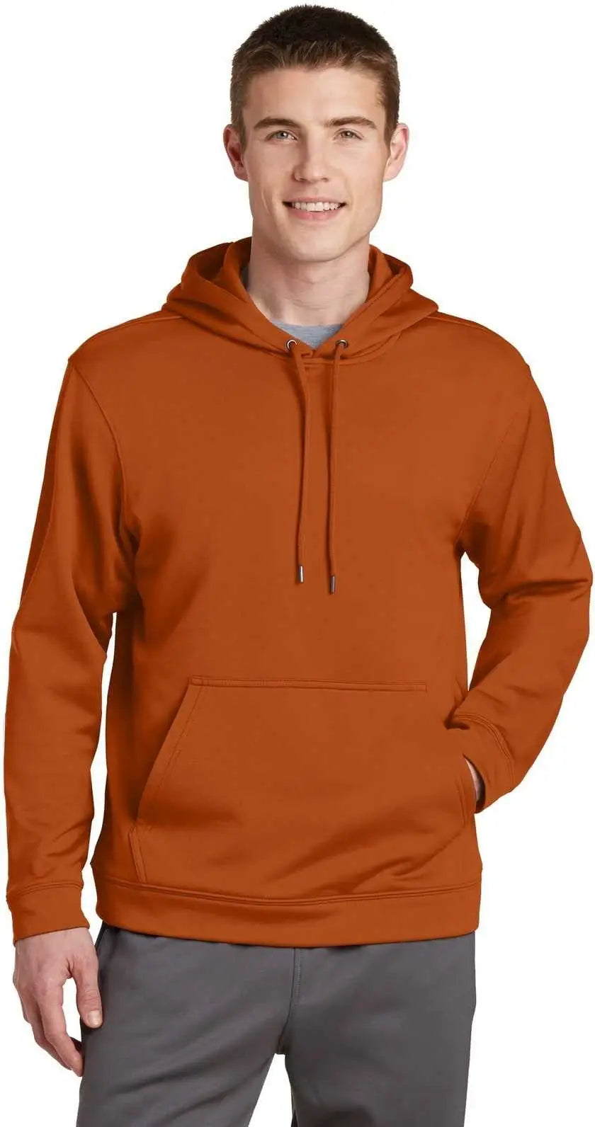 Sport-tek F244 Sport-wick Fleece Hooded Pullover - Texas Orange