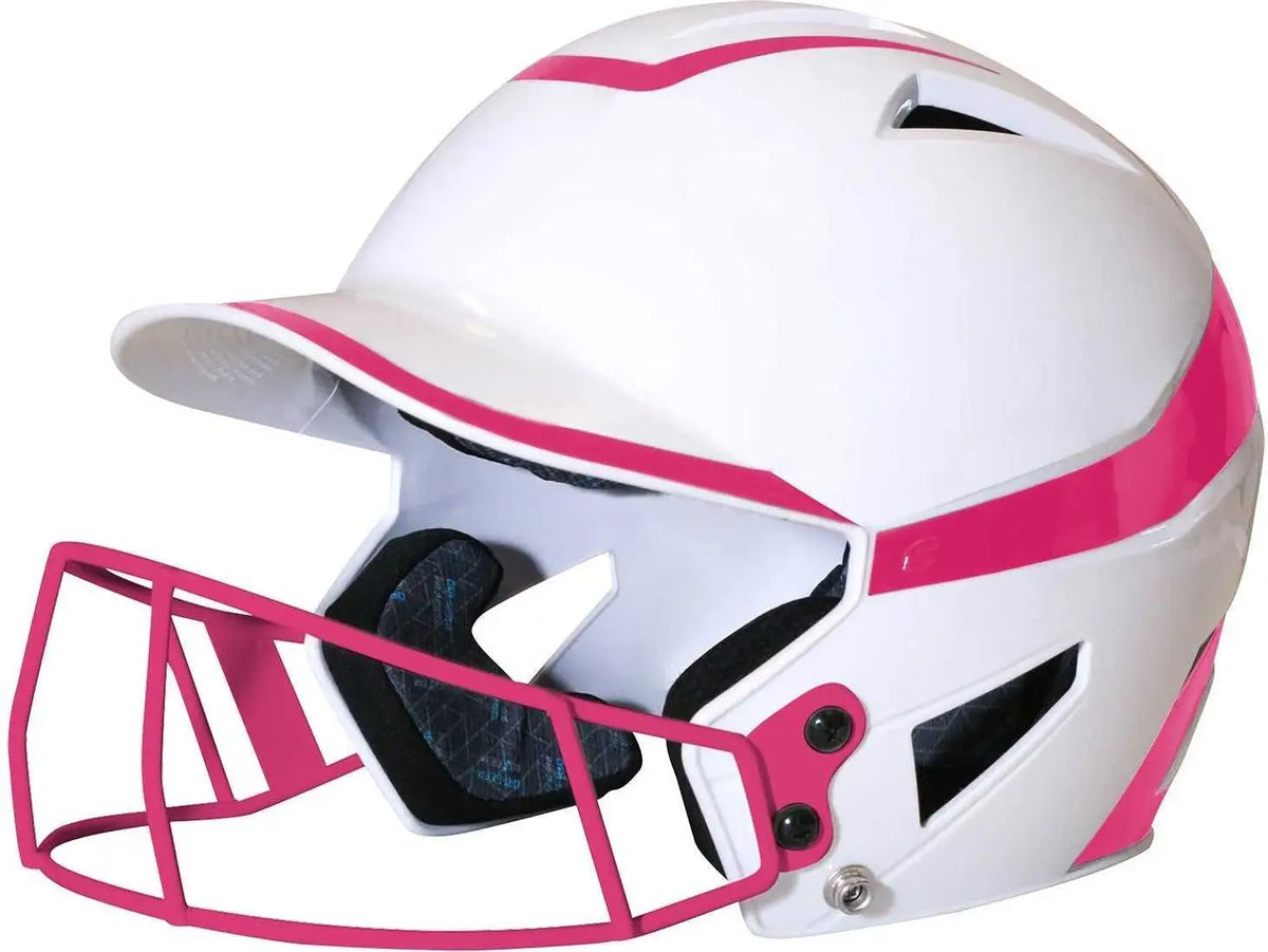 Champro Hxfpg2 Hx Rise Pro Softball Helmet with Facemask - White Optick