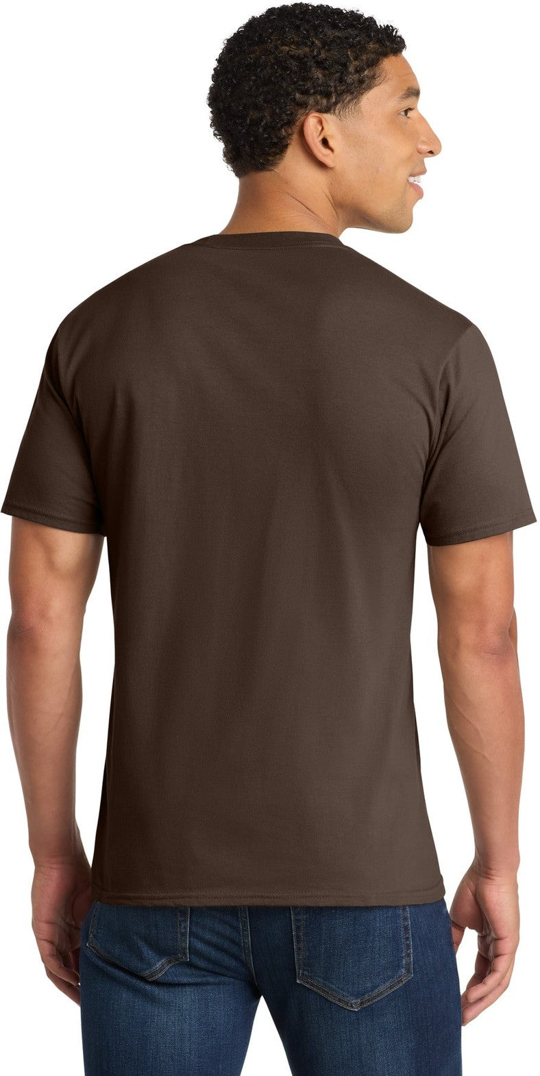 Dark Choc Brn Port & Co Fan Favorite Tee. PC450