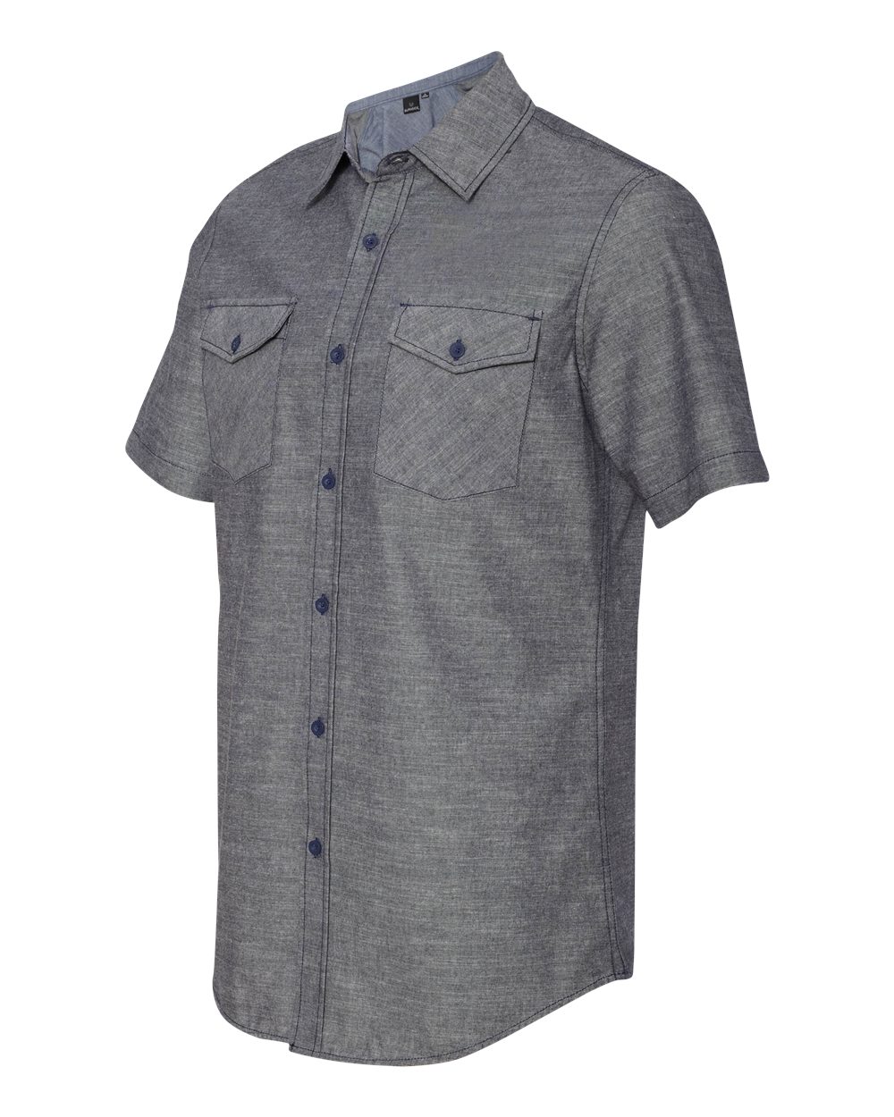 Dark Denim Chambray Short Sleeve Shirt - 9255