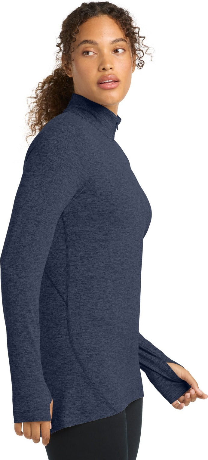 Dark Denim Hth Sport-Tek Women's Exchange 1.5 Long Sleeve 1/2-Zip LST711